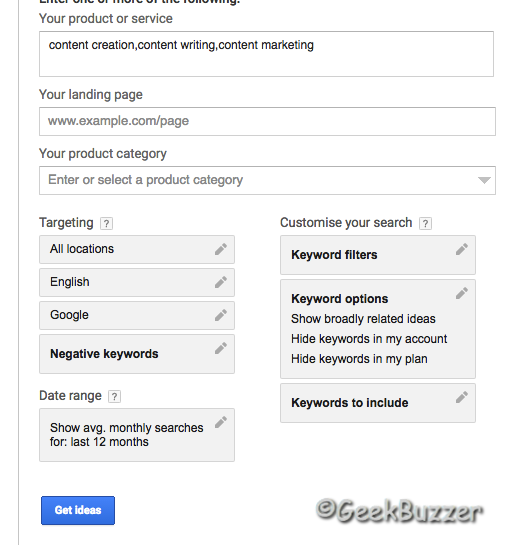 Adwords Keyword Planner 