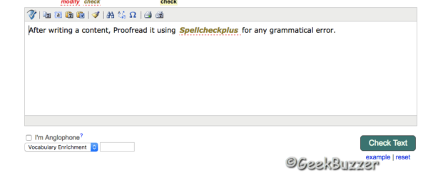 Spellcheck grammar check geekbuzzer