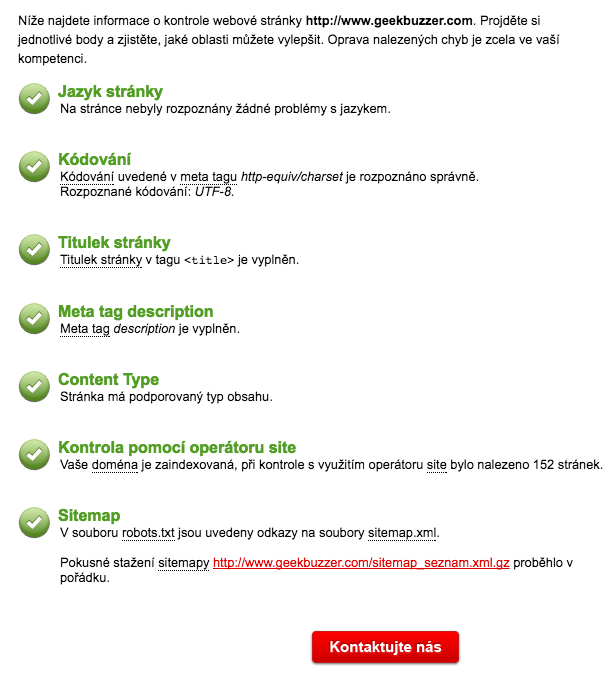 Czech Republic Seznam SEO results